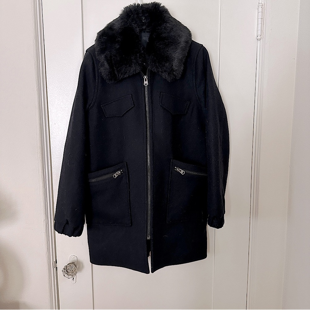 Topshop wool blend coat, size M